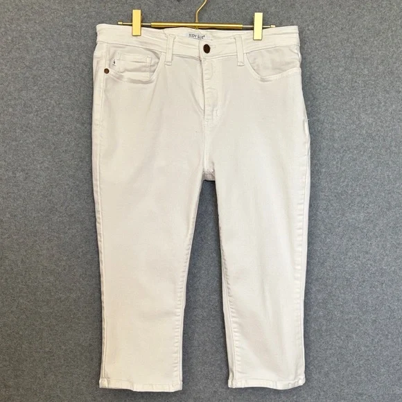 Judy Blue Women Stretch Capri Cropped Jean Pant 31 Cream (White) - Picture 1 of 7